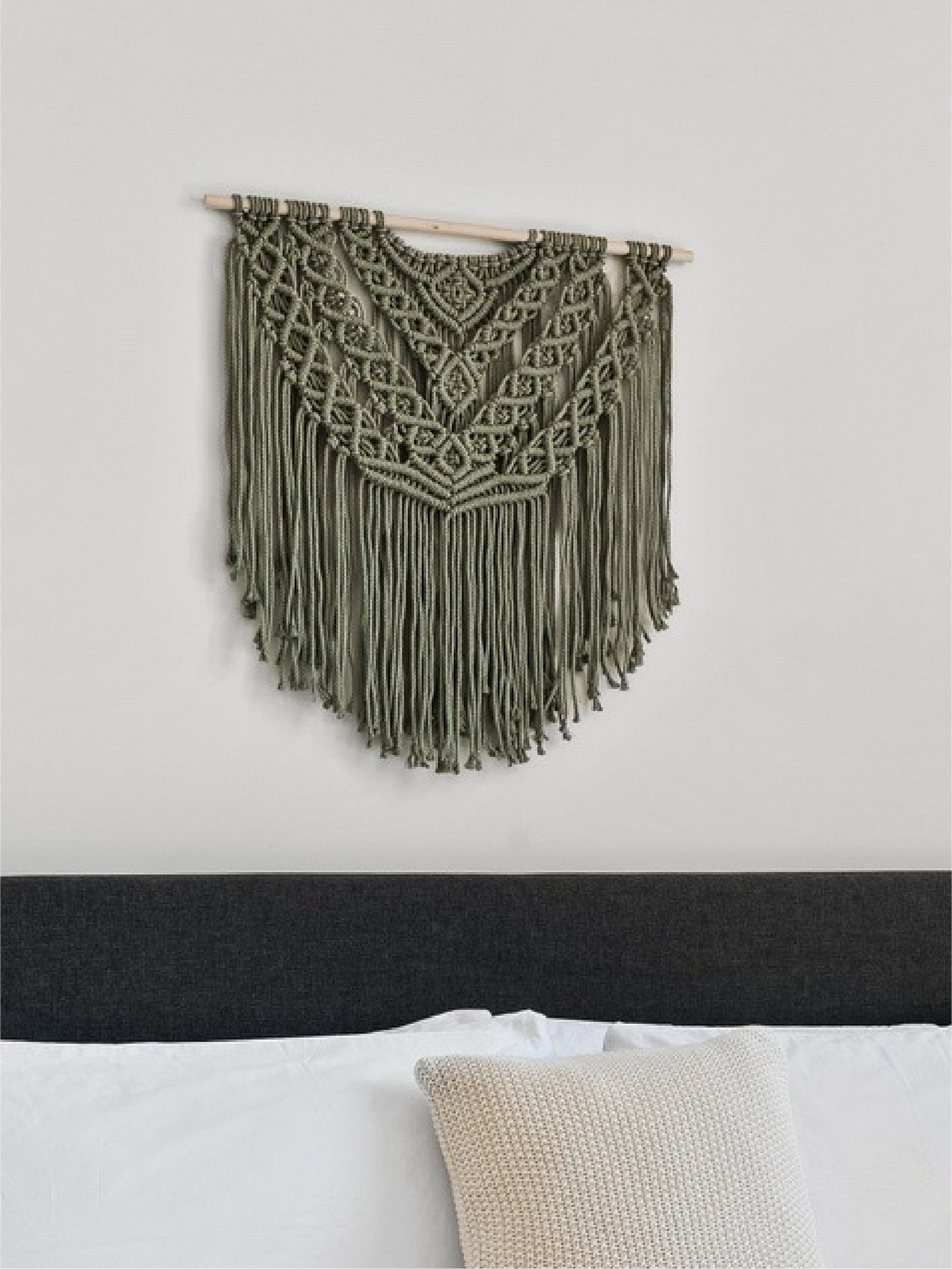 This large scale macrame wall hanging is perfect statement piece for any room in your home! Add a bit of texture to your home with soft wall decor. 