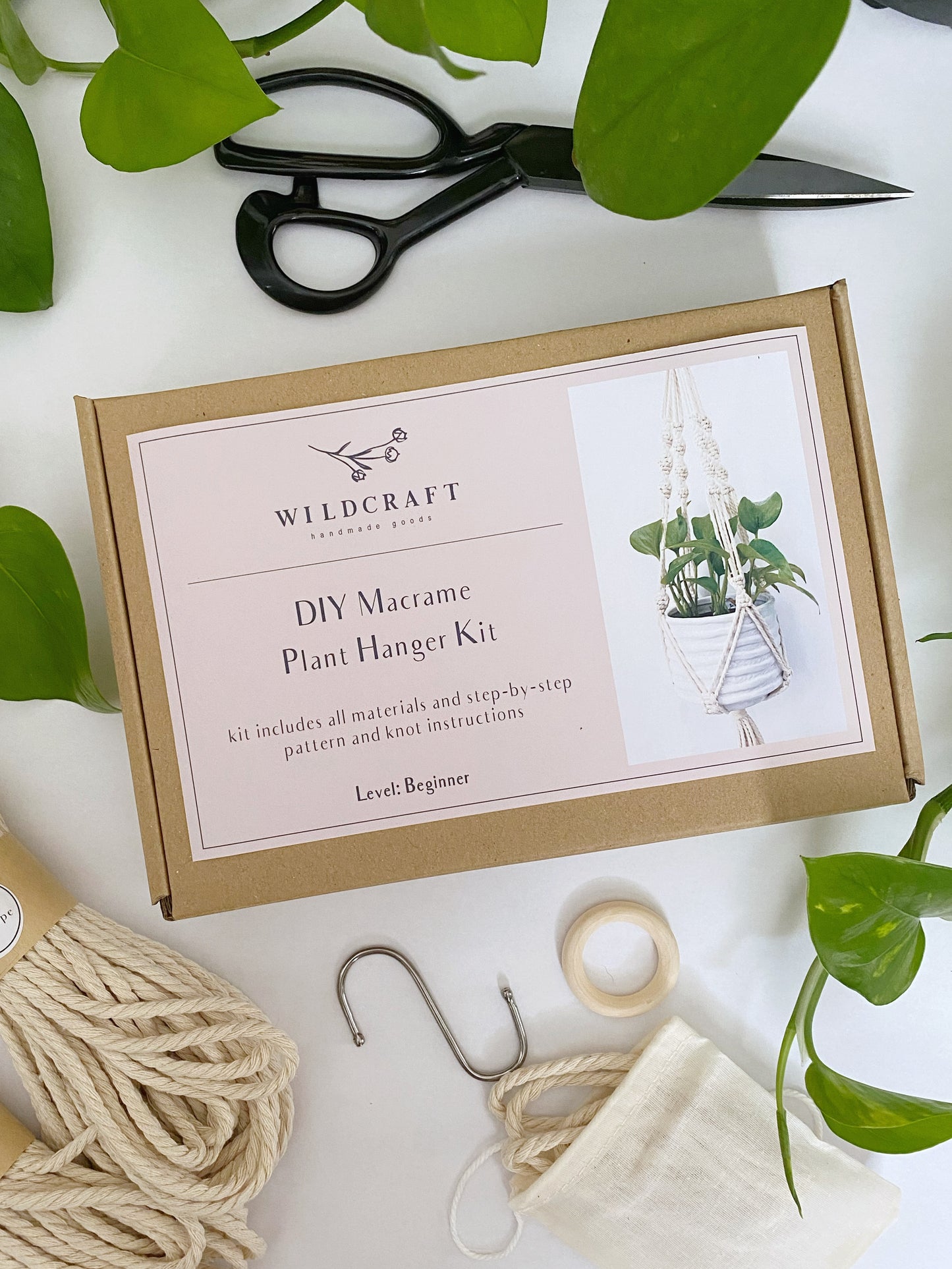 Learn the fundamentals knots of macrame and create your very own macrame plant hanger! This easy beginner DIY kit is a great project, or gift, for someone who loves macrame, plants or learning new skills. Macrame DIY Kit includes all supplies needed & a step-by-step instruction booklet to walk you through the project.