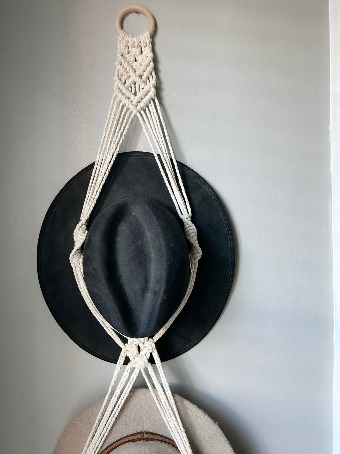 Double Macrame Hat Hanger: 2 sizes