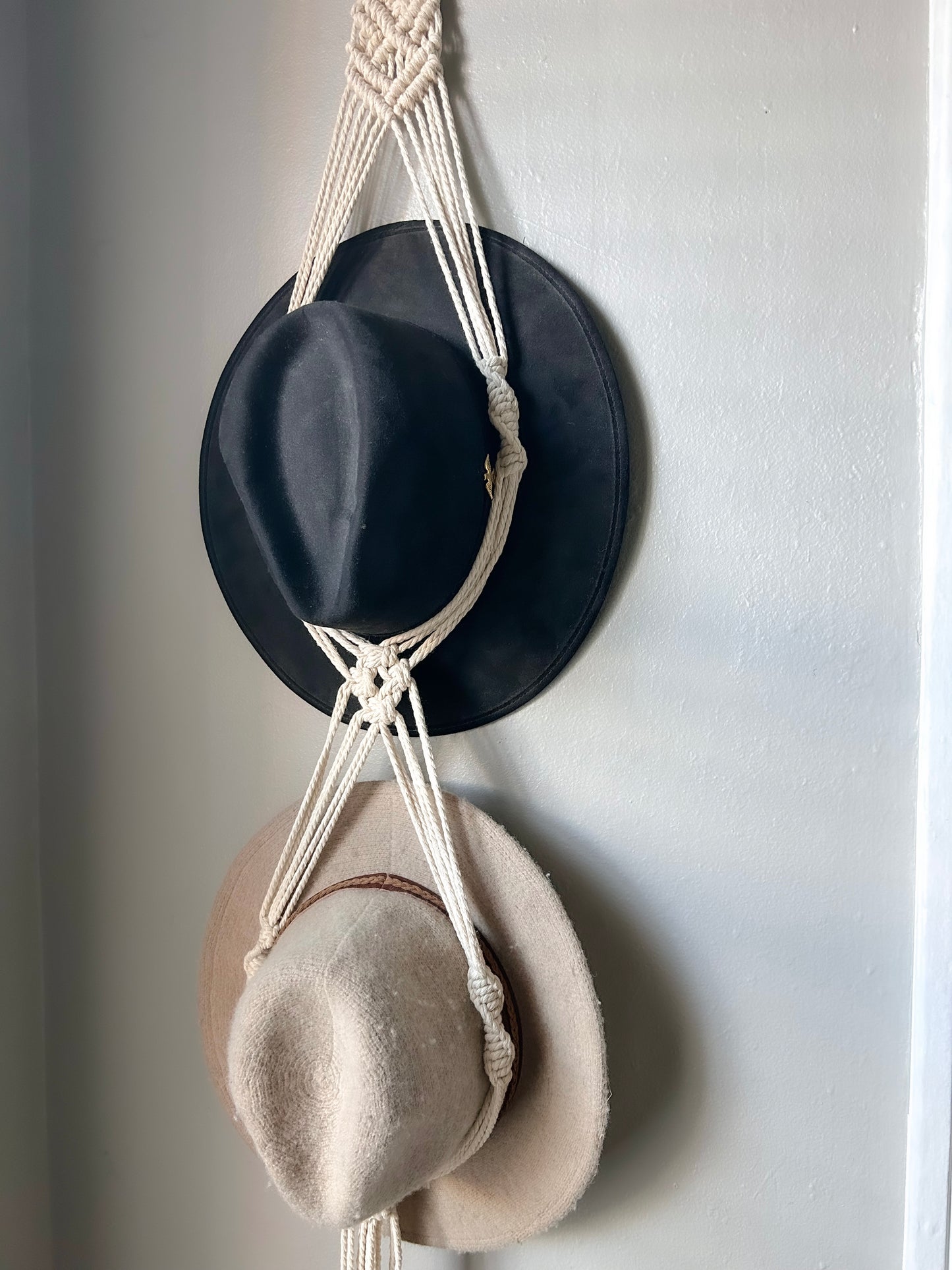 Double Macrame Hat Hanger: 2 sizes