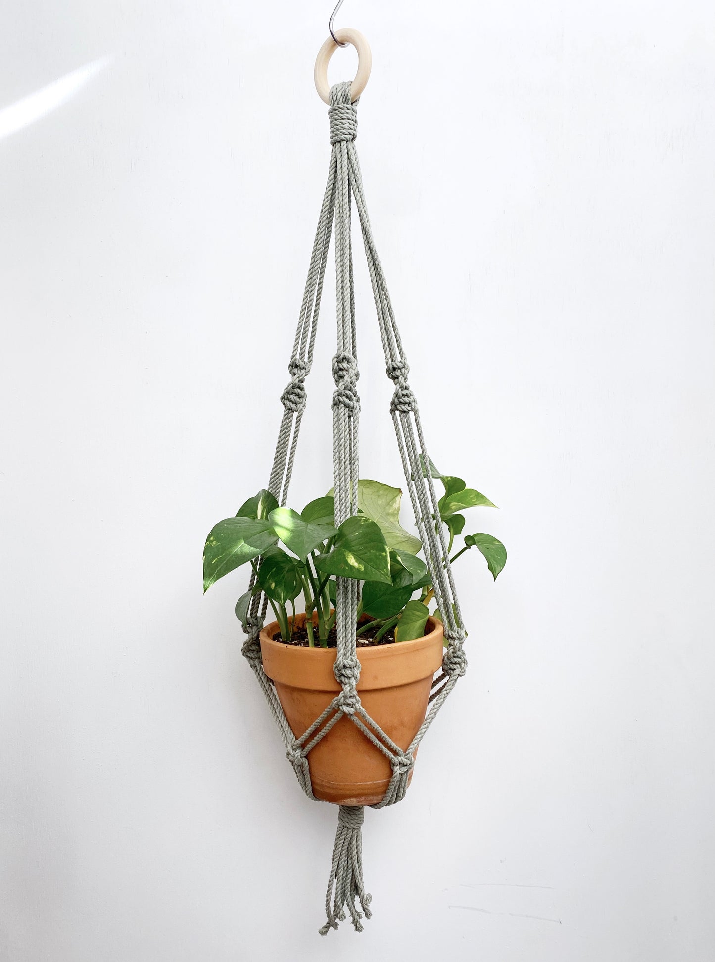 Create more space in your home and suspend your urban jungle with a ready to hang, handmade, boho macrame plant hanger. Great for indoors or outdoors, just add your favorite plant!