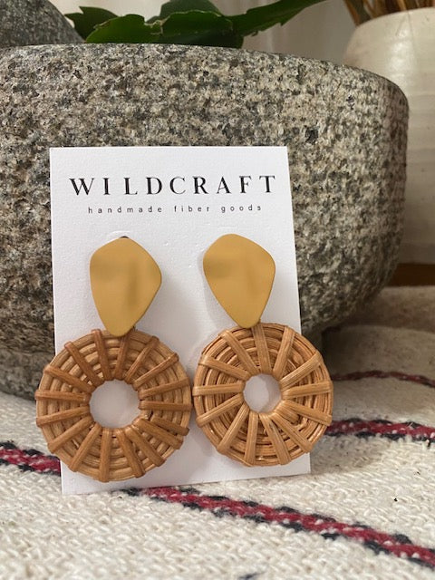 Handmade, natural, and lightweight statement earrings. These rattan earrings are perfect for a special occasion or casual everyday wear. Available in 2 colors to pair with any style!