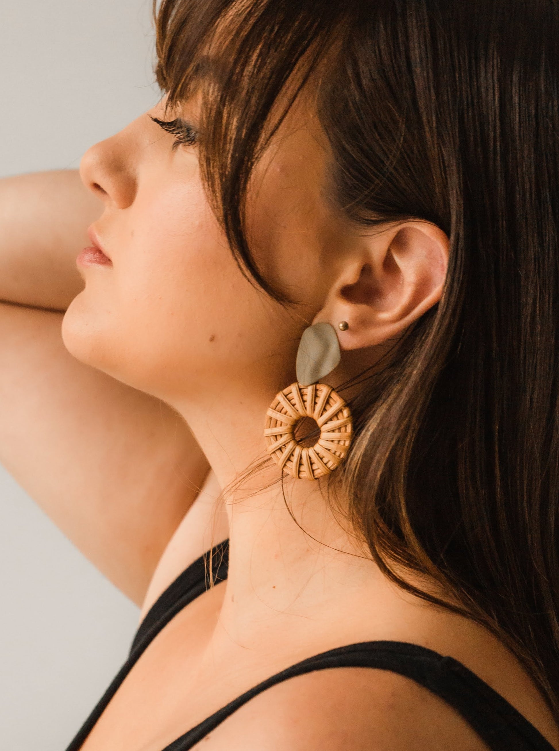 Handmade, natural, and lightweight statement earrings. These rattan earrings are perfect for a special occasion or casual everyday wear. Available in 2 colors to pair with any style!